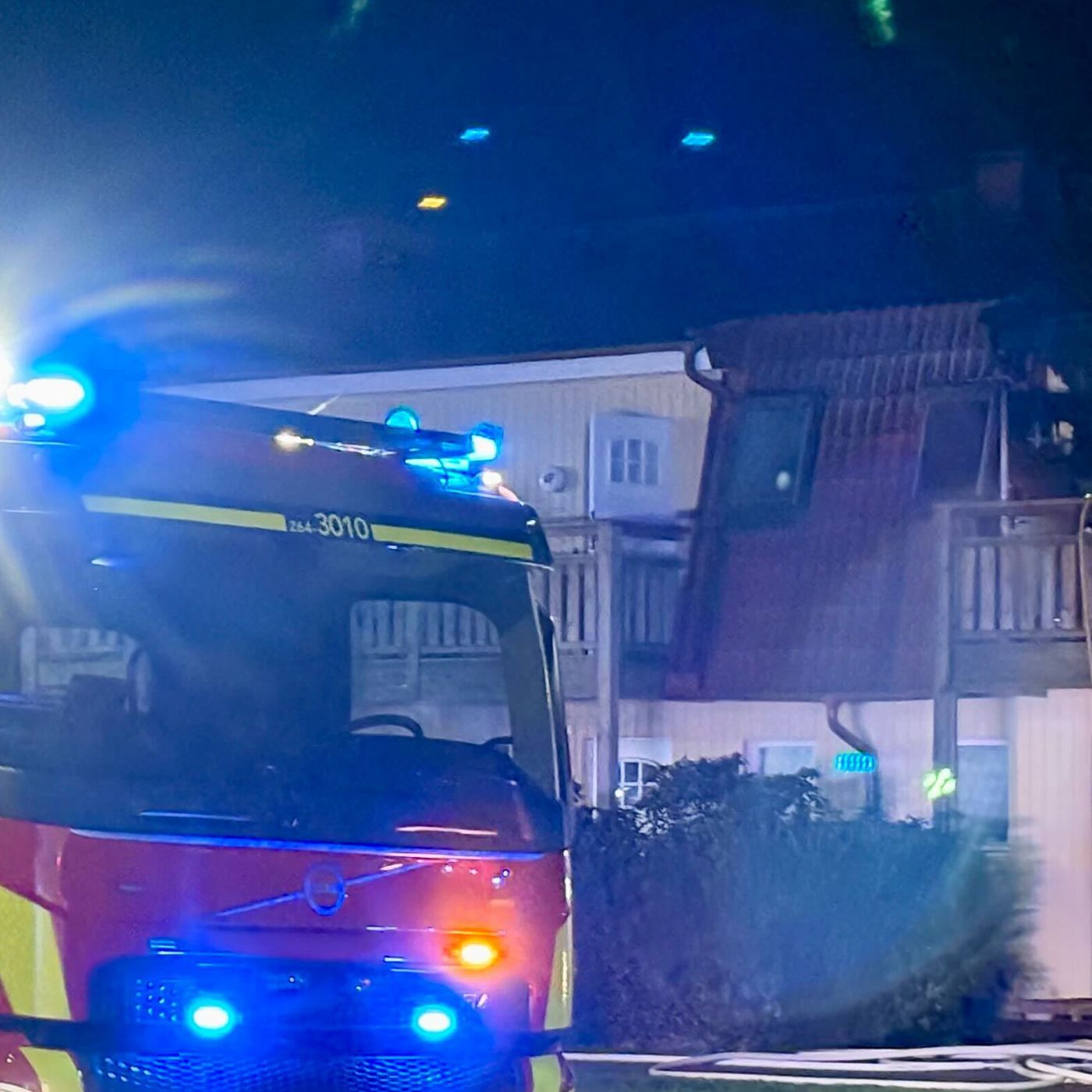 Kraftig radhusbrand i Vejbystrand i går kväll